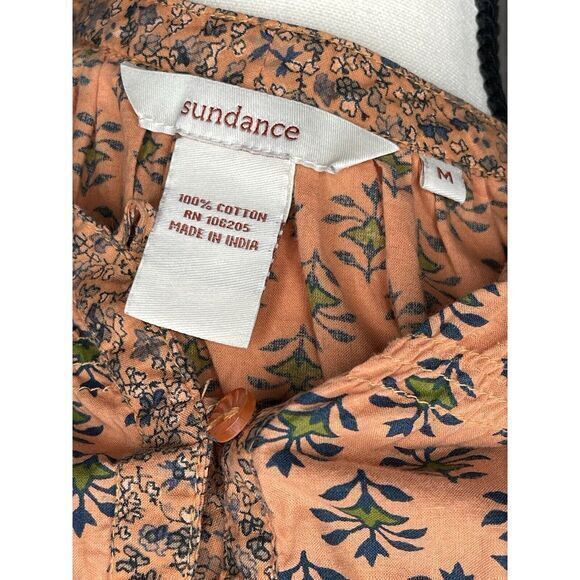 Sundance Peasant Top Womens M Long Sleeve 3/4 Button Front Boho Cottagecore Fall - Picture 11 of 12